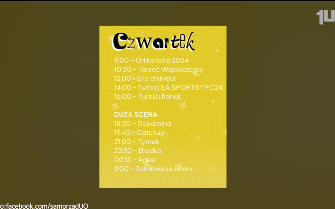 Rozkład jazdy na drugi dzień Piastonaliów!